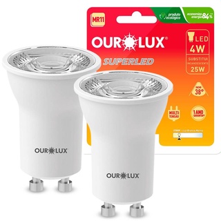 Kit 2 Lampadas Led Dicroica Mr11 4W Gu10 Bivolt 2700K