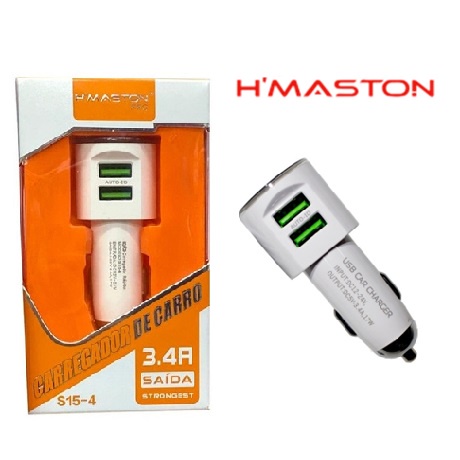 Carregador Veicular 2 Entradas Usb Fonte Turbo 3.4a H'maston
