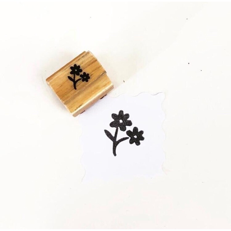 Carimbo flor rosa decoração sacola embalagem personalizada
