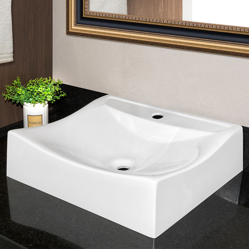 Cuba Pia para Banheiro Retangular Meca Branco em Oferta na Shopee