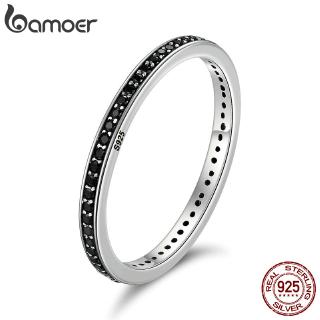 Anéis Empilháveis Bamoer CZ Autênticos 925 Prata Esterlina SCR114