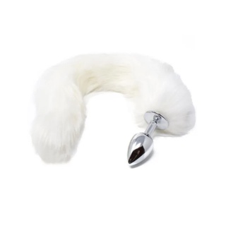 Plug Anal em Metal com Cauda Branca - P Iniciante