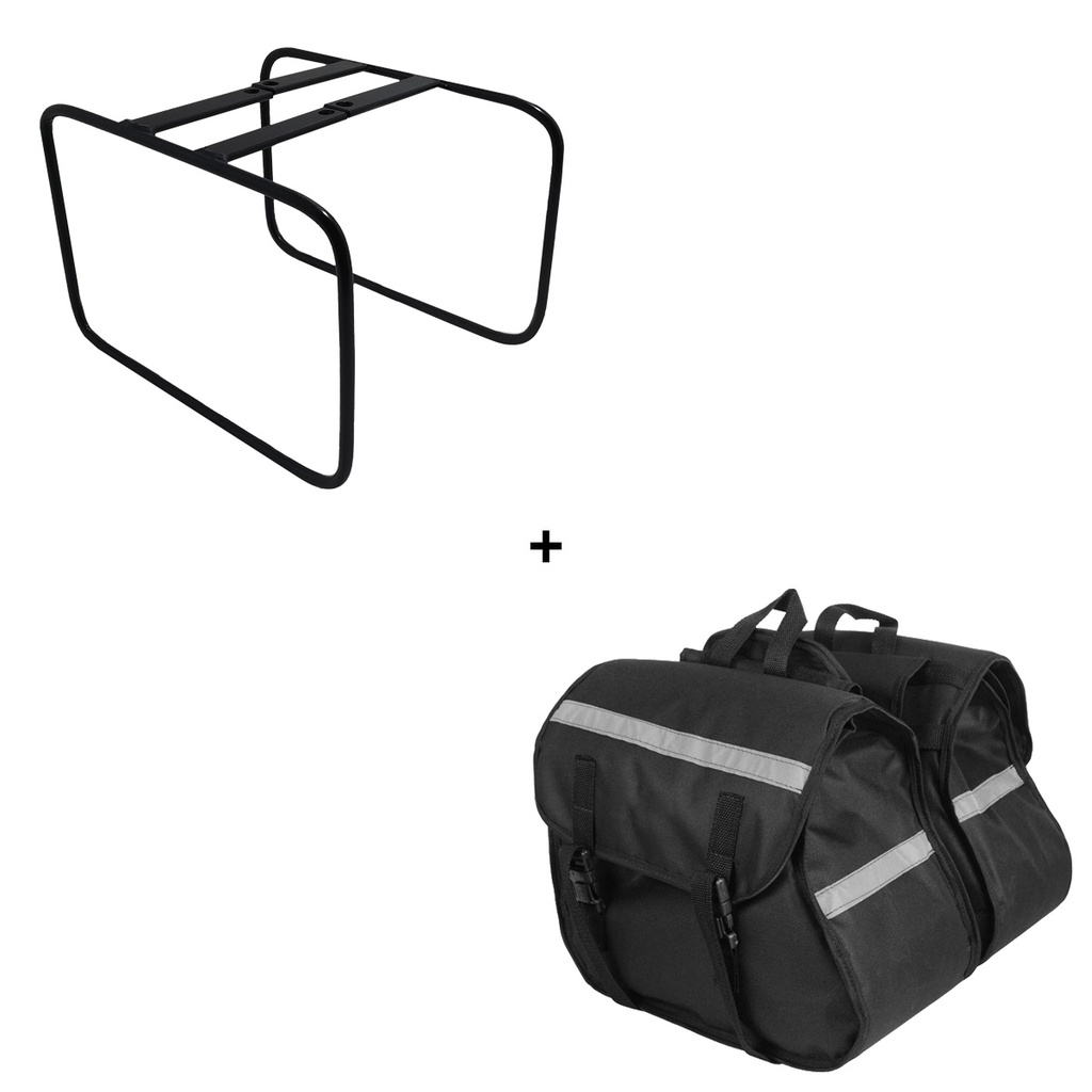 Kit Viagem Royal Enfield Interceptor 650 e Continen Gt650 Afastador Suporte + Alforge Lateral 26 Litros Botinha em Nylon