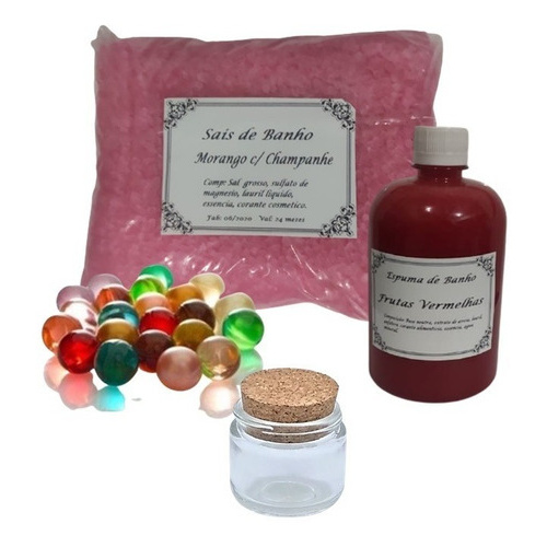 Kit Spa-4k Sais De Banho + 1l Espuma +12bol Oleo Corporal