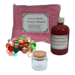 Kit Lov -500ml Banho De Espuma+ 1k Sais De Banho+ 6 Bolinha