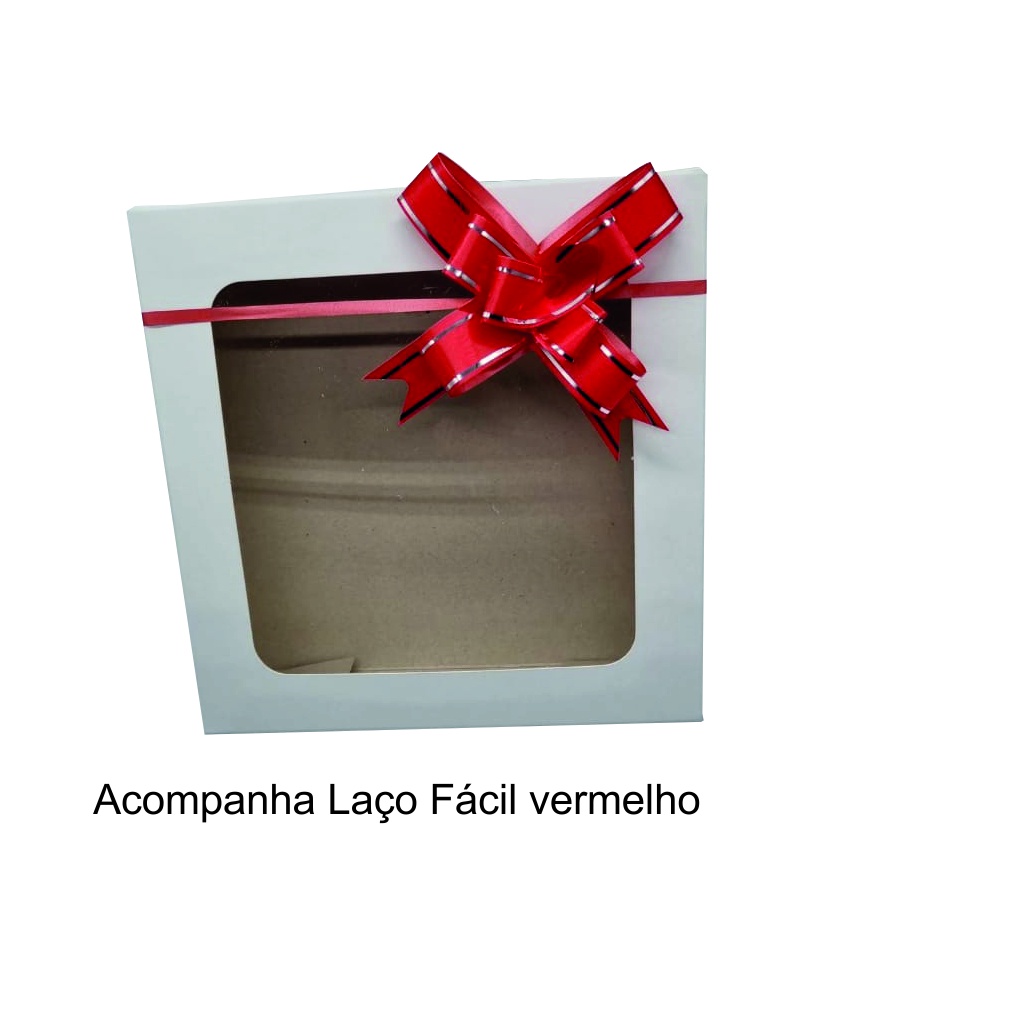 Caixa de papel presentes-visor- 10unidades - Branca - 15x15x4 - Com Laço Fácil em Oferta na Shopee