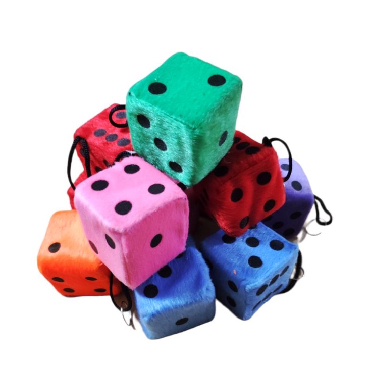 chaveiro argola dado de pelúcia colorido enfeite de bolsas mochilas e acessórios para carro em Oferta na Shopee