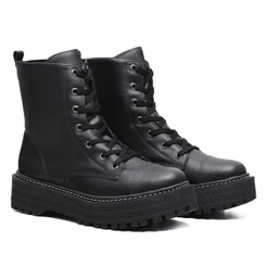 Bota Coturno Feminino Falcucci Blogueira Militar Tratorado Plataforma Confort