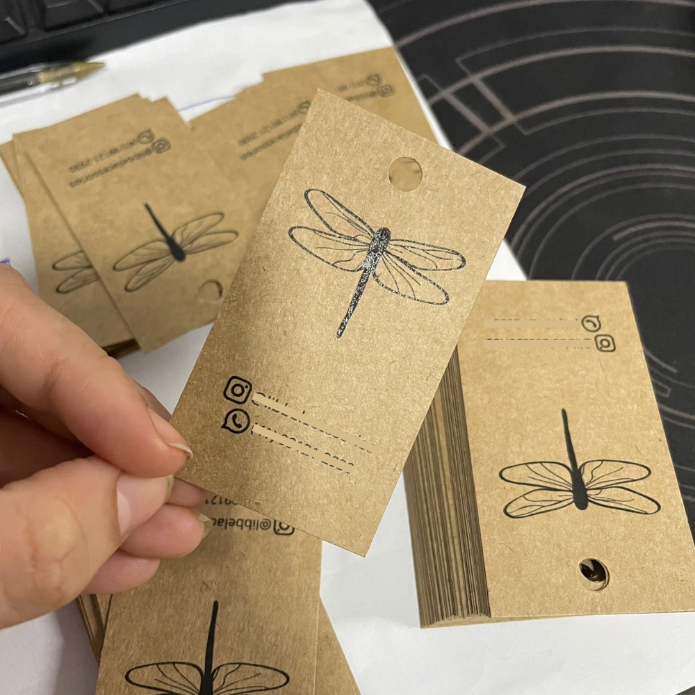 Tags Personalizadas Com Logo de Kraft 4x7cm