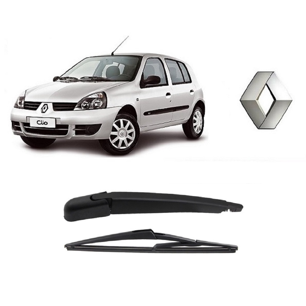 Braço Traseiro Completo com Palheta Limpador de Parabrisa para Renault Clio ano 2000 ate 2012