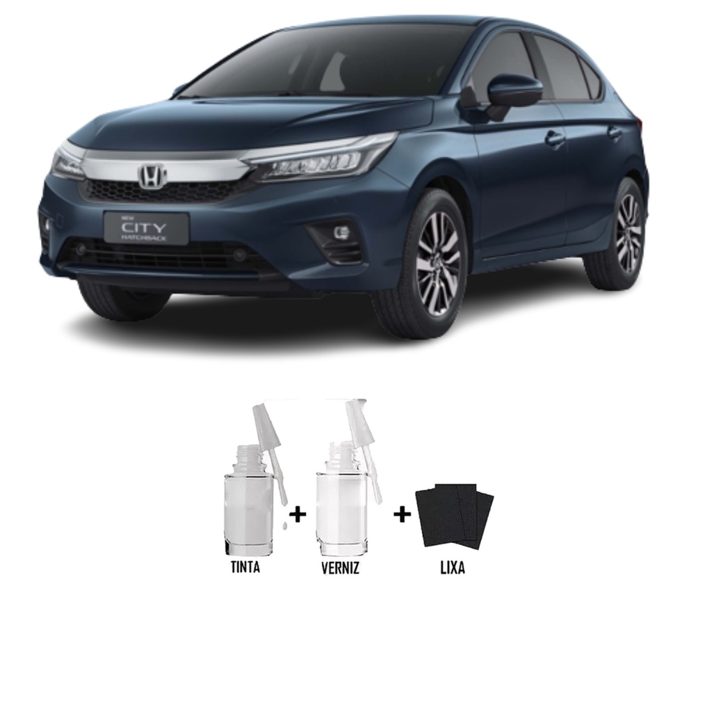 Tinta Tira Risco Automotivo Azul Cosmico Honda + Verniz 15ml