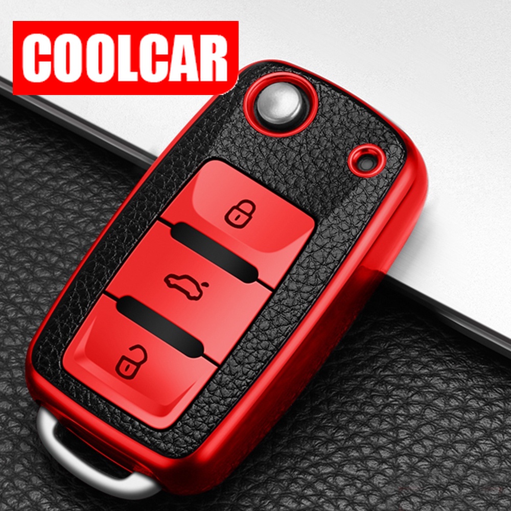 CoolCar TPU Couro Tampa Da Chave Do Carro Caso Para Volkswagen VW Polo Tiguan Passat B5 B6 B7 Golf EOS Scirocco Jetta MK6 Acessórios