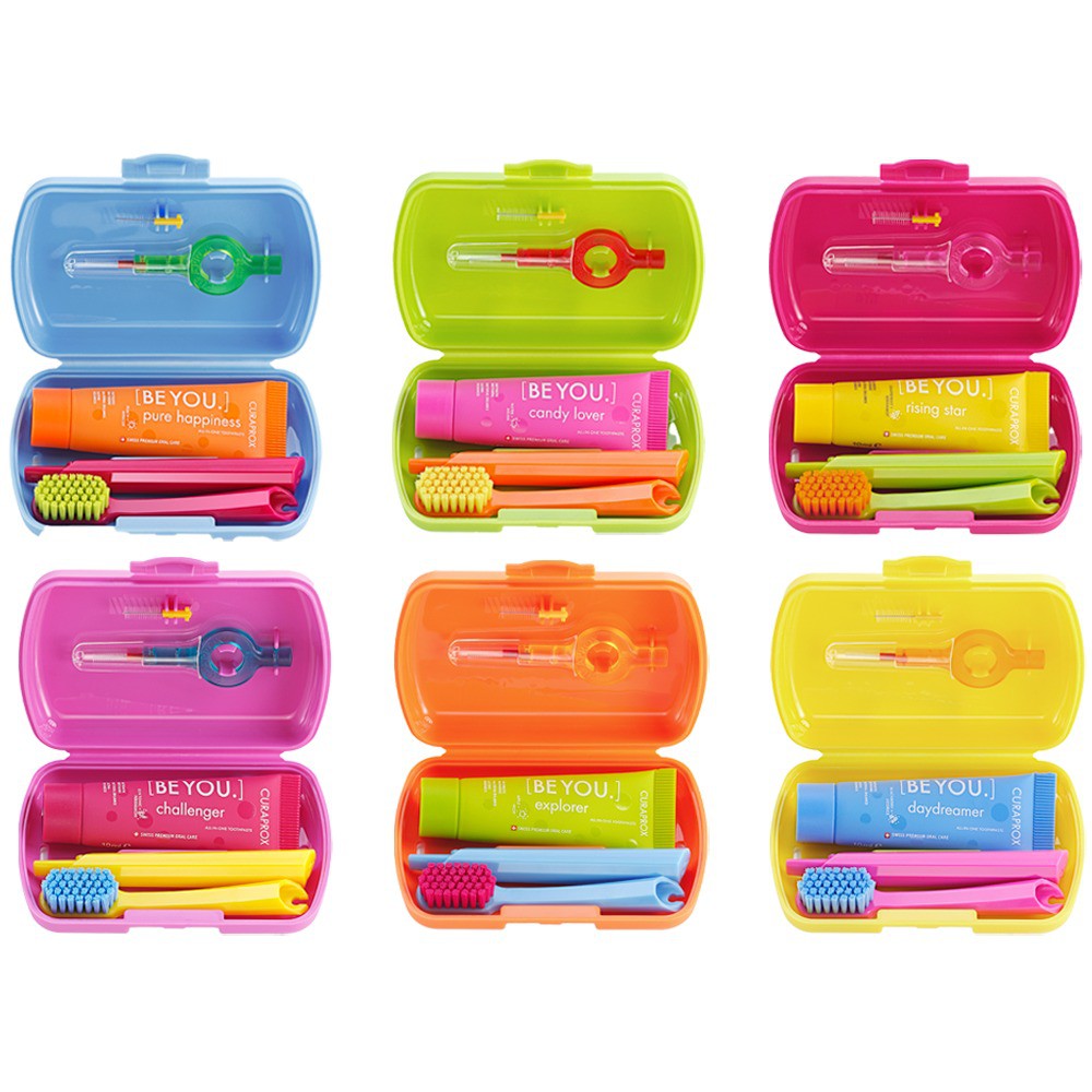 Kit Viagem Curaprox Travel Set - Escova, Pasta e Interdental