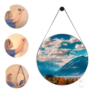 Espelho Adnet Para Lavabo Alça Em Couro 60cm + Suporte em Oferta na Shopee