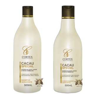 Kit Shampoo e Condicionador 500ml Cortex Pfofessional Com Extrato de Cacau e Caviar