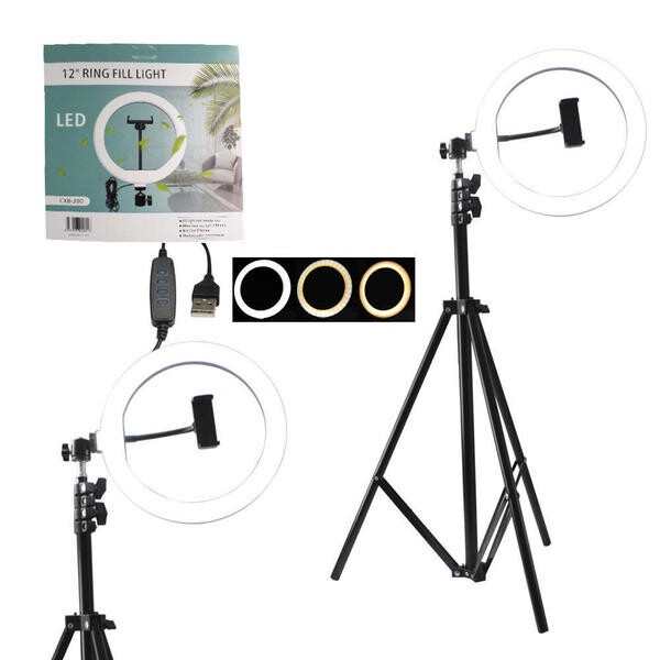 Ring Light Iluminador de Led 6"10"12" Polegada Com Tripé 1,10M Regulável KIT TikTok Youtube