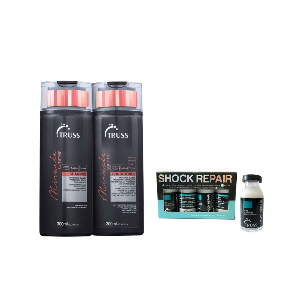 Truss Miracle Summer Shampoo e Condicionador e Shock Repair