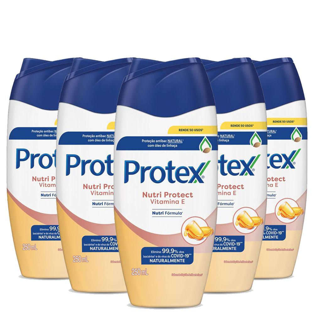 Kit 5 Sabonetes Líquido Protex Nutri Protect Vitamina E 250ml em Oferta na Shopee
