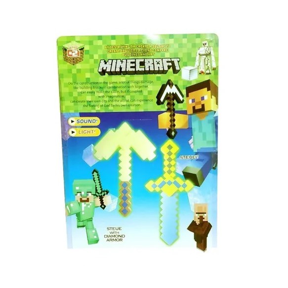 Kit Brinquedo Espadinha E Arminha Minecraft C/som E Luz na Americanas  Empresas