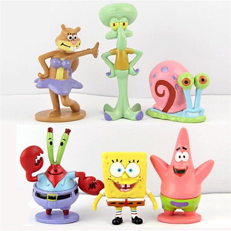 Bob Esponja Quadrada Calça Anime Boneco Figura Ornamentos Torta Daxing  Polvo Irmão Chefe De Caranguejo Decoração Bolo - Escorrega o Preço