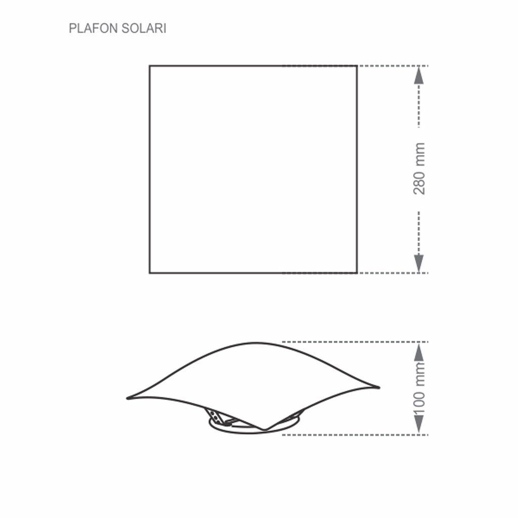 LUMINÁRIA PLAFON TASCHIBRA SOLARI E-27 QUADRADO BRANCO — imagem 2 de 2