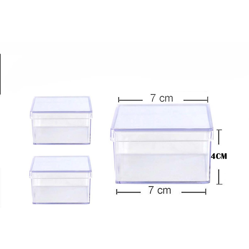 Caixinha acrílica 7x7x4 c/10 unds Transparente em Oferta na Shopee