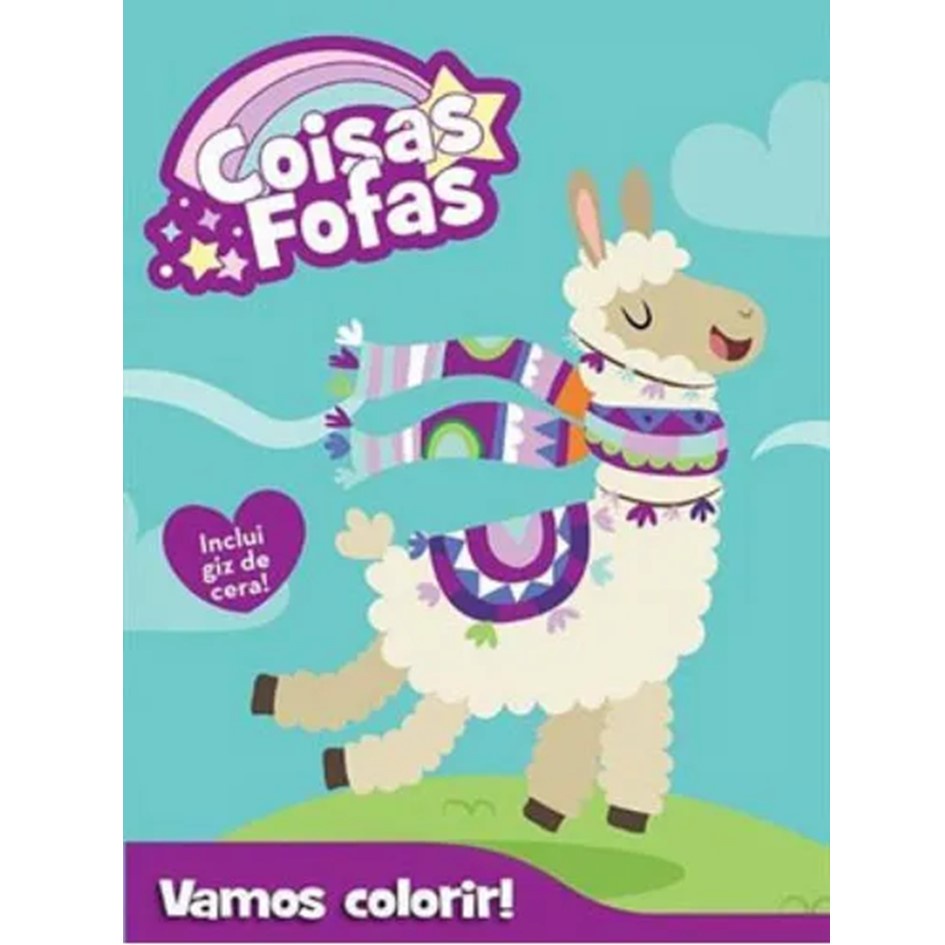 Livro de Colorir - Coleção Vamos Colorir - Coisas Fofas - Vai com GIz de Cera!!