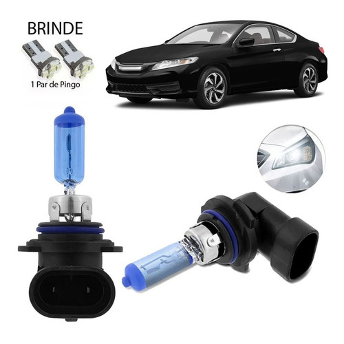 2 Lampadas Super Branca 8500k Farol Alto Honda Accord 98-16