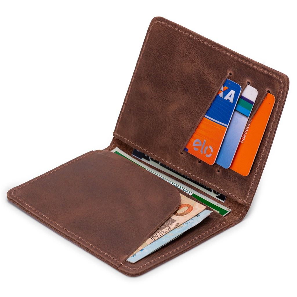 Promoção Porta Cartão Couro Legitimo Cabe Rg, Cnh, Cédulas