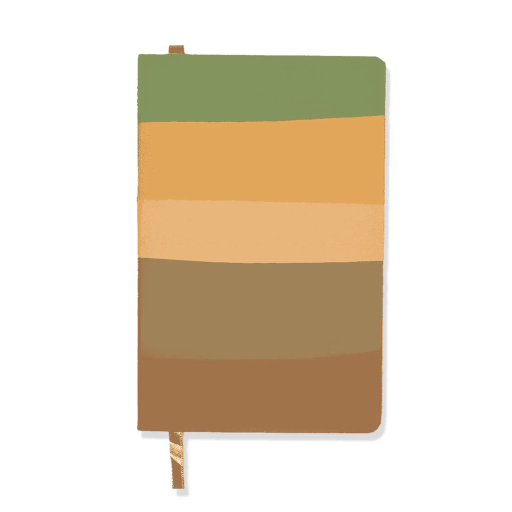 Caderneta Caderno Bujo Flex Pautado Tons Terrosos Geografia 12,5 x 20 cm