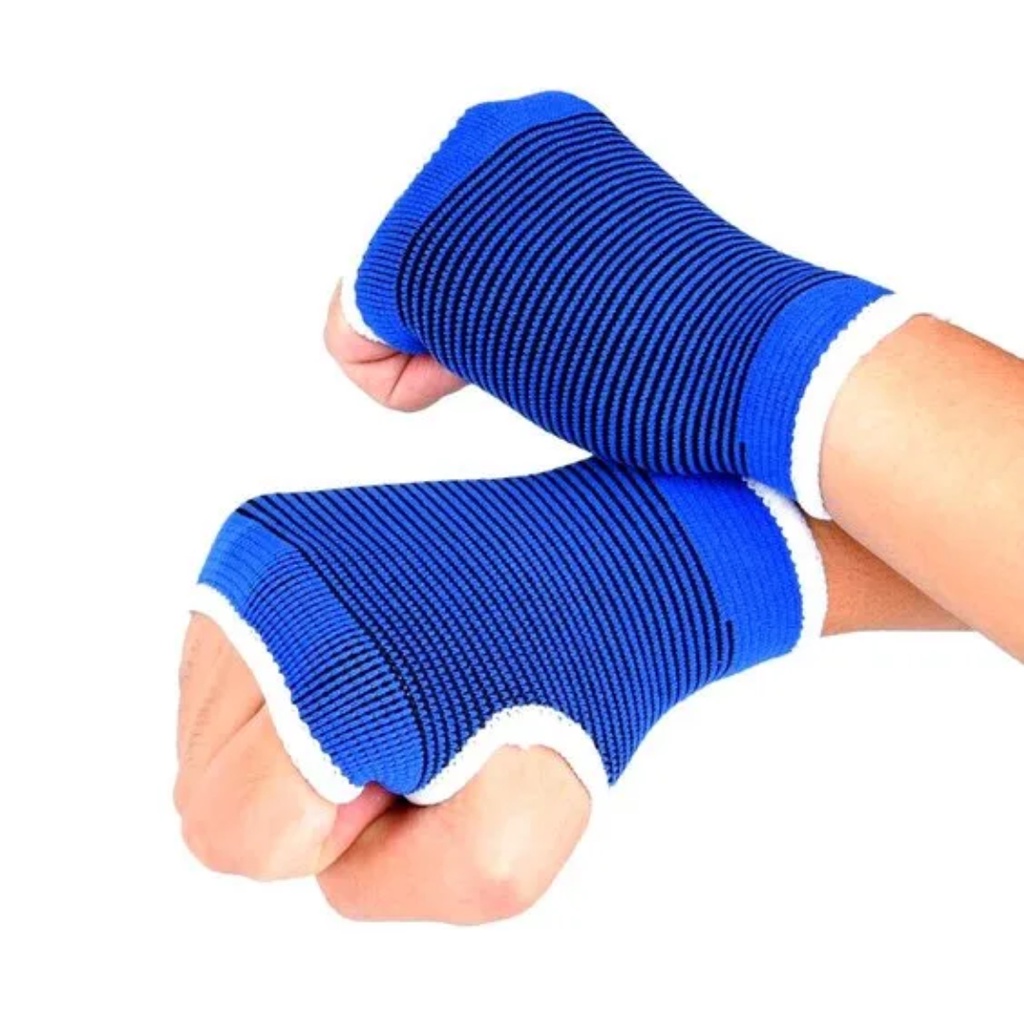Par Munhequeira Elástica Ajustável Tensor Protetor Palmar Pulso Punho Mão Esporte Polegar Ortopédica