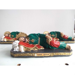 Imagem São Jose Dormindo gesso resinado 20 cm ou 14 cm Lindo para abençoar seu Lar! em Oferta na Shopee