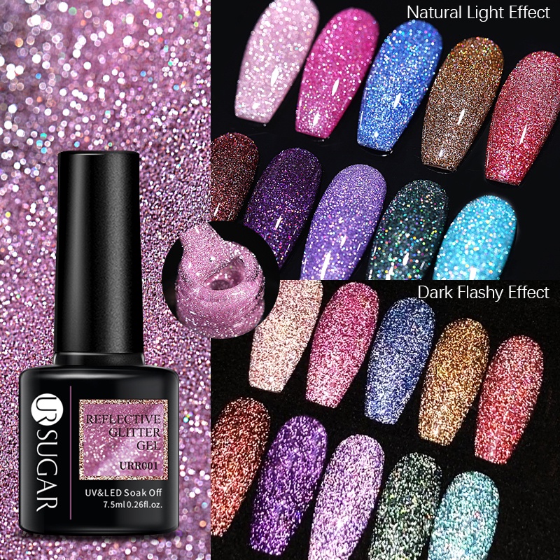 URSUGAR | Esmalte em Gel com Glitter Refletivo de Verniz