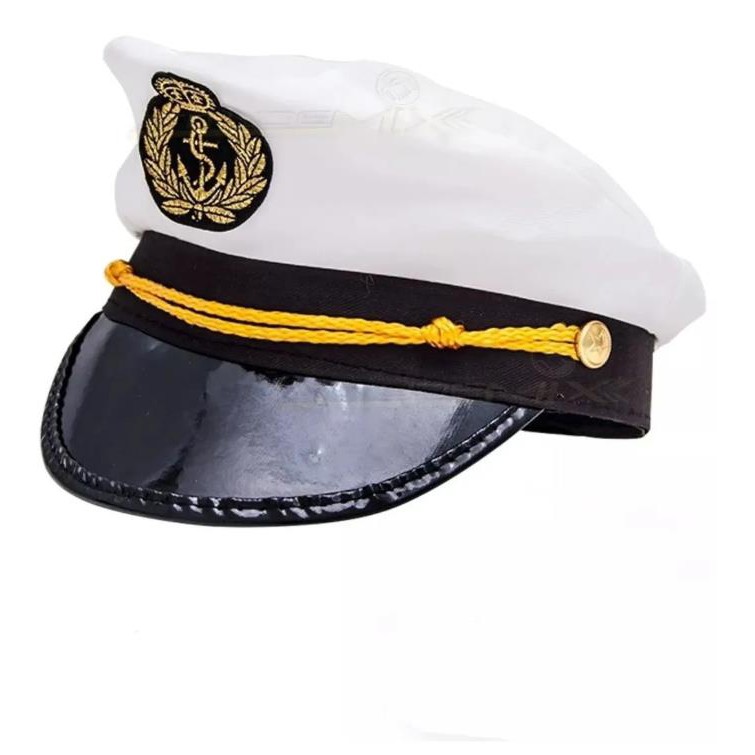 Chapéu Marinheiro Quepe Boina Capitão Fantasia Festa Cosplay em Oferta na Shopee
