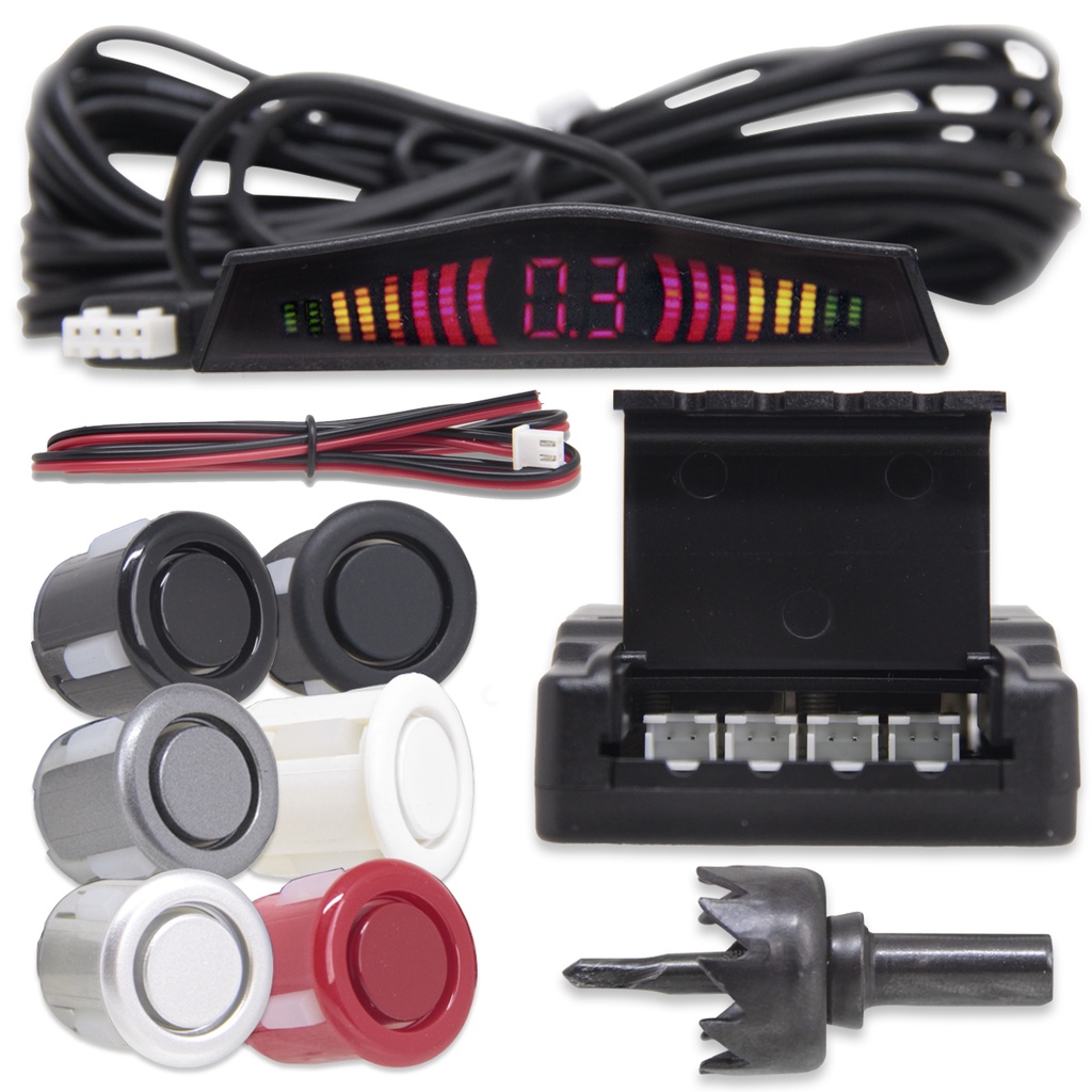 Kit Sensor Automotivo Estacionamento De Ré 4 Pontos Traseira 18.5mm/ Preto Cinoy em Oferta na Shopee