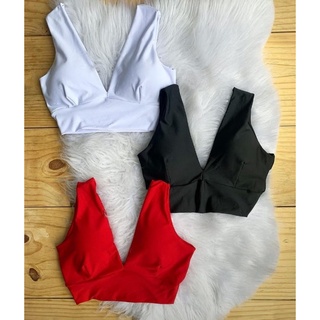 Cropped Decote Modinha Gringa Moda Feminina Top Academia Fitness Moda Balada Modinha Botique croped decotado