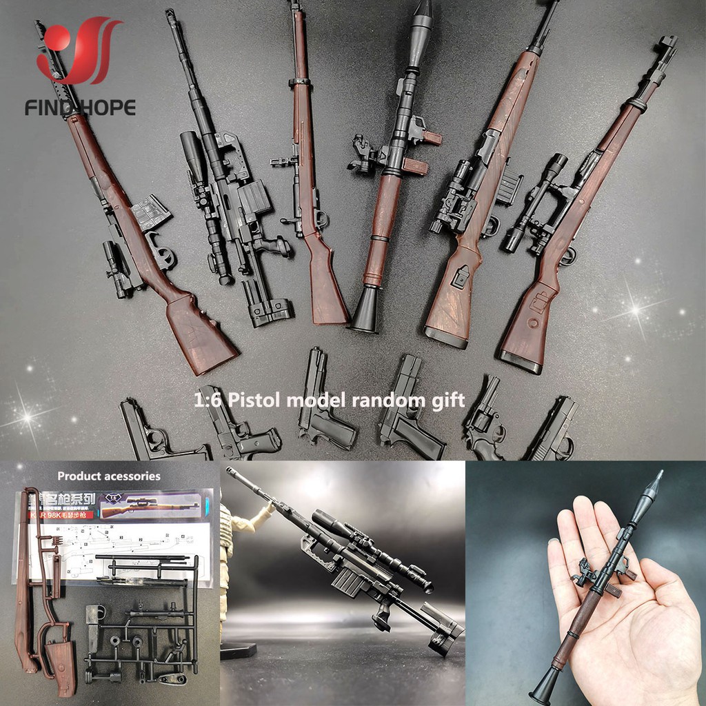 6pcs//set 1//6 4D Rifle Assembly 98K Gun Weapon Model Toys F 12/" Action Figure