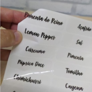 39 Etiquetas Para Potes e Vidros de Temperos Vinil Transparente 6x2cm