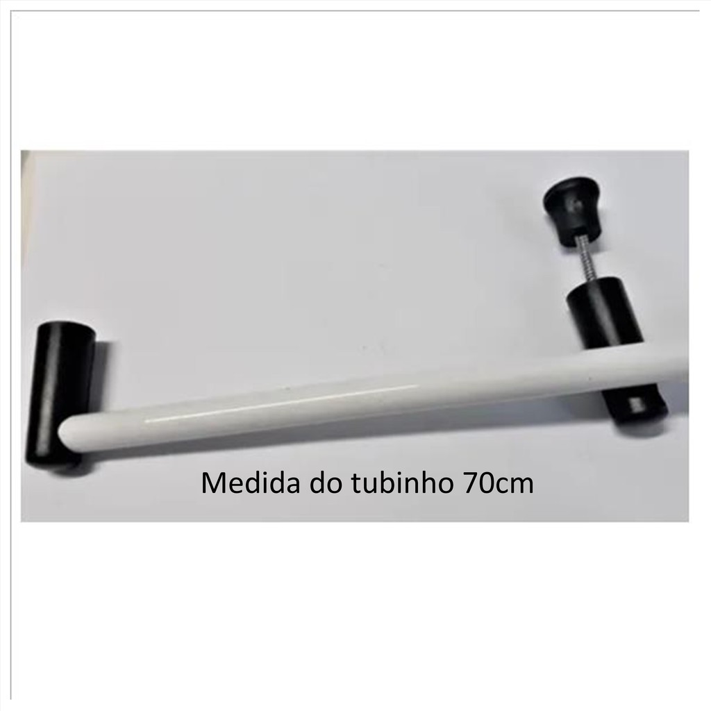 Kit reparo para box de acrilico tubinho branco 70cm, suporte e puxador