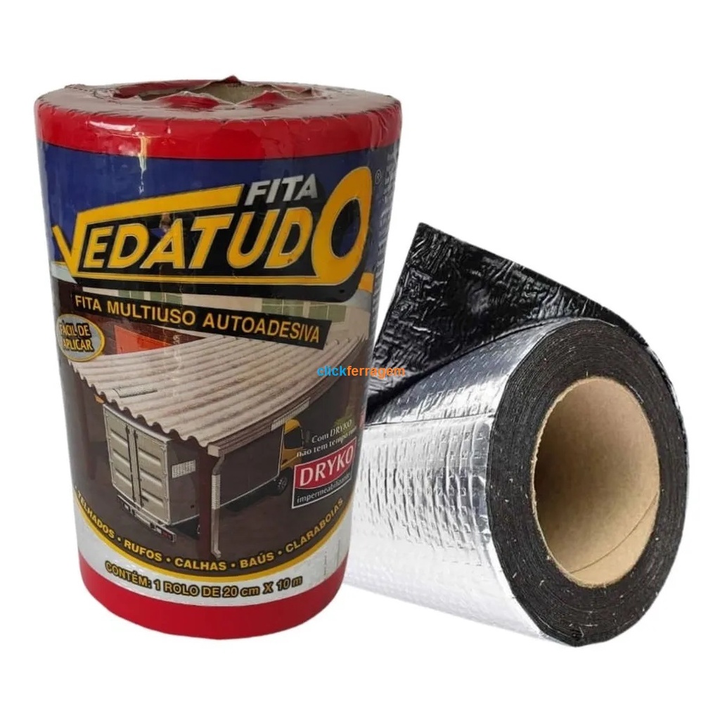 Manta Asfaltica Auto Adesiva Aluminizada 15 Cm X 10 Mt Dryko