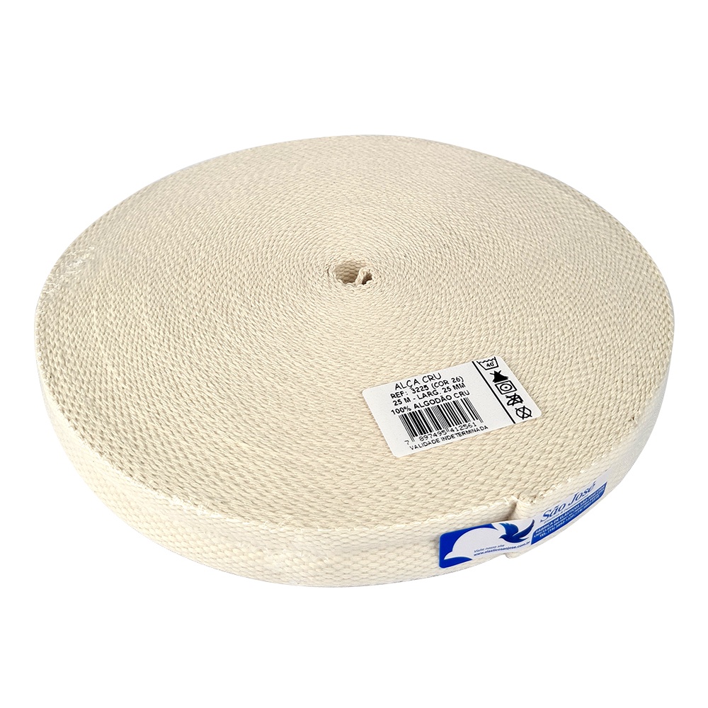 Alça De Algodão Cru São José 25mm Com 25 Metros Para Bolsa em Oferta na Shopee