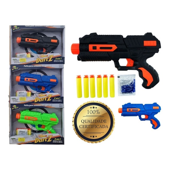 brinquedo Arminha Pistola Bolinha De Gel e Nerf 2 Em 1 com 600 Bolinhas Gel Shopee Brasil