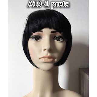 Cabelo Franja tic tac aplique cor 1# preta fibra organico