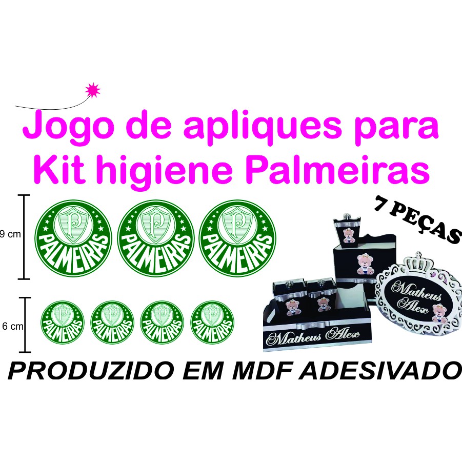 Aplique Para Kit Higiene Palmeiras Em Mdf Adesivado COMBO COM 2 KITS ONDE VOCÊ ESCOLHE OS TEMAS, BASTA ENVIAR NO CHAT.