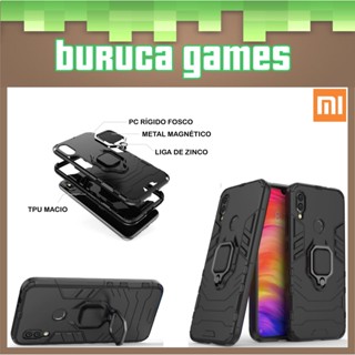 Capa armadura anti-impacto com anel anti queda para celulares Xiaomi em Oferta na Shopee
