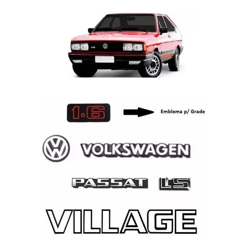 Kit Emblemas Passat Village Ls 1.6 - Volkswagen - Completo