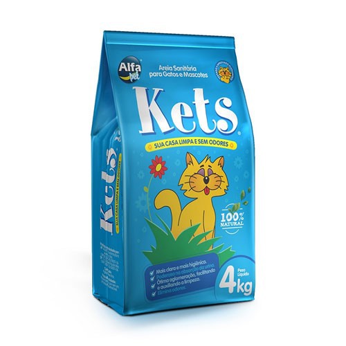 Areia Higiênica Kets Anti Odor Para Gatos 4 kg