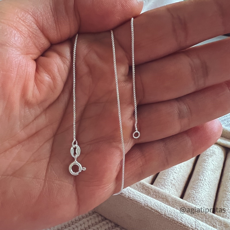 Corrente Veneziana V12 Prata 925 Legítima 19, 40, 45, 50 e 60m em Oferta na Shopee