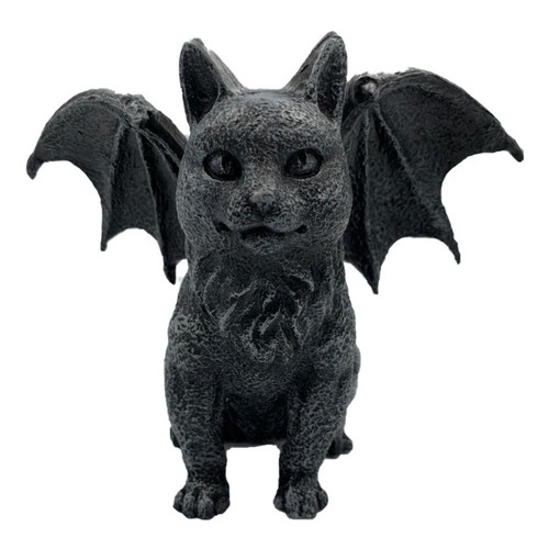 Estatua Gato Gargula  Em Resina 15cm Wicca
