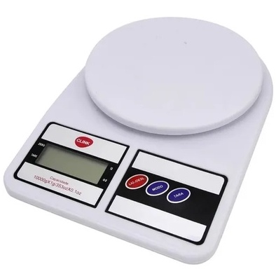 1 Balança Digital De Cozinha Funciona com 2 pilhas AAA (palito)